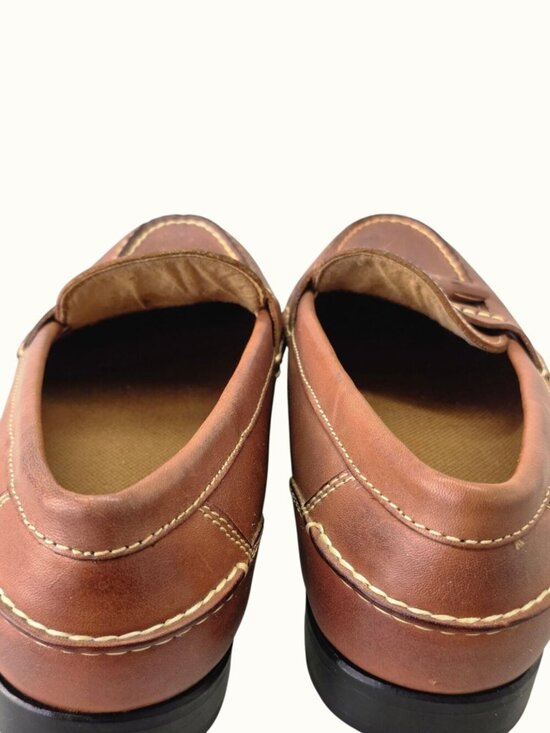 Vintage Bass Men’s Tassel Loafers Size 10.5 Brown Leather Moc Toe Shoes NEW main image 8